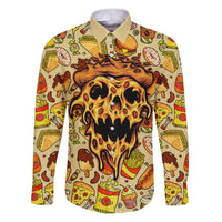 Skull Pizza Pattern Family Matching Puletasi Dress and Hawaiian Shirt Rest in pizza - Wonder Print Shop