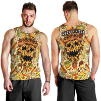Skull Pizza Pattern Men Tank Top Rest in pizza - Wonder Print Shop