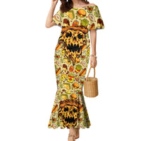 Skull Pizza Pattern Mermaid Dress Rest in pizza - Wonder Print Shop