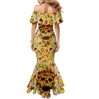 Skull Pizza Pattern Mermaid Dress Rest in pizza - Wonder Print Shop