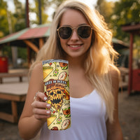 Skull Pizza Pattern Skinny Tumbler Rest in pizza - Wonder Print Shop