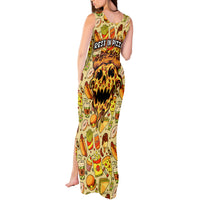 Skull Pizza Pattern Tank Maxi Dress Rest in pizza - Wonder Print Shop