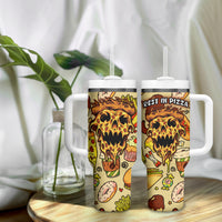 Skull Pizza Pattern Tumbler With Handle Rest in pizza - Wonder Print Shop