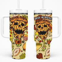 Skull Pizza Pattern Tumbler With Handle Rest in pizza - Wonder Print Shop