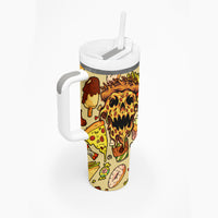 Skull Pizza Pattern Tumbler With Handle Rest in pizza - Wonder Print Shop