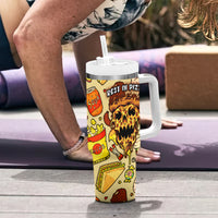 Skull Pizza Pattern Tumbler With Handle Rest in pizza - Wonder Print Shop