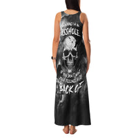 Skull Grunge Pattern Family Matching Tank Maxi Dress and Hawaiian Shirt Warning I'm an Asshole - Wonder Print Shop