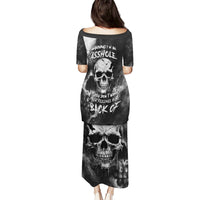 Skull Grunge Pattern Puletasi Warning I'm an Asshole - Wonder Print Shop