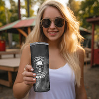 Skull Grunge Pattern Skinny Tumbler Warning I'm an Asshole - Wonder Print Shop