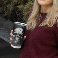 Skull Grunge Pattern Tumbler Cup Warning I'm an Asshole - Wonder Print Shop