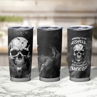 Skull Grunge Pattern Tumbler Cup Warning I'm an Asshole - Wonder Print Shop