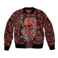 Skull pattern Bomber Jacket I Love You Berry Much - Wonder Print Shop