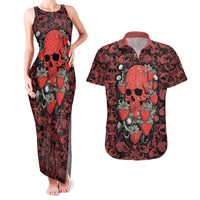 Skull pattern Couples Matching Tank Maxi Dress and Hawaiian Shirt I Love You Berry Much - Wonder Print Shop