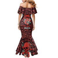 Skull pattern Mermaid Dress I Love You Berry Much - Wonder Print Shop