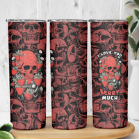 Skull pattern Skinny Tumbler I Love You Berry Much - Wonder Print Shop