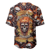 Flaming Skull Baseball Jersey Judge Me When You're Perfect Otherwise Shut Up - Wonder Print Shop