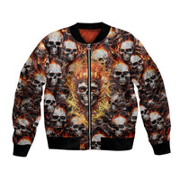 Flaming Skull Bomber Jacket Judge Me When You're Perfect Otherwise Shut Up - Wonder Print Shop