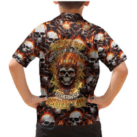 Flaming Skull Family Matching Mermaid Dress and Hawaiian Shirt Judge Me When You're Perfect Otherwise Shut Up - Wonder Print Shop