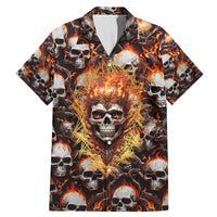 Flaming Skull Family Matching Mermaid Dress and Hawaiian Shirt Judge Me When You're Perfect Otherwise Shut Up - Wonder Print Shop