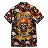 Flaming Skull Family Matching Mermaid Dress and Hawaiian Shirt Judge Me When You're Perfect Otherwise Shut Up - Wonder Print Shop