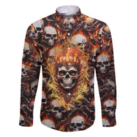 Flaming Skull Family Matching Puletasi Dress and Hawaiian Shirt Judge Me When You're Perfect Otherwise Shut Up - Wonder Print Shop