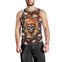 Flaming Skull Men Tank Top Judge Me When You're Perfect Otherwise Shut Up - Wonder Print Shop