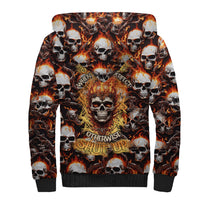 Flaming Skull Sherpa Hoodie Judge Me When You're Perfect Otherwise Shut Up - Wonder Print Shop