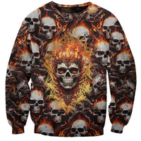 Flaming Skull Sweatshirt Judge Me When You're Perfect Otherwise Shut Up - Wonder Print Shop