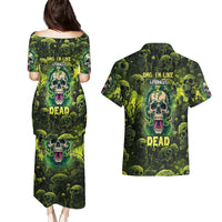 Zombie Skull Couples Matching Puletasi Dress and Hawaiian Shirt I'm Like Literally Dead - Wonder Print Shop