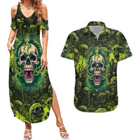 Zombie Skull Couples Matching Summer Maxi Dress and Hawaiian Shirt I'm Like Literally Dead - Wonder Print Shop