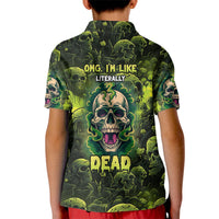 Zombie Skull Kid Polo Shirt I'm Like Literally Dead - Wonder Print Shop