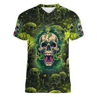 Zombie Skull Women V Neck T Shirt I'm Like Literally Dead - Wonder Print Shop