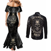 skull-demon-fantasy-couples-matching-mermaid-dress-and-long-sleeve-button-shirts-time-to-unleash-a-litte-hell