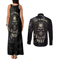 Skull Demon Fantasy Couples Matching Tank Maxi Dress and Long Sleeve Button Shirts Time To Unleash A Litte Hell - Wonder Print Shop
