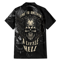 Skull Demon Fantasy Family Matching Short Sleeve Bodycon Dress and Hawaiian Shirt Time To Unleash A Litte Hell - Wonder Print Shop