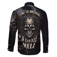 Skull Demon Fantasy Family Matching Short Sleeve Bodycon Dress and Hawaiian Shirt Time To Unleash A Litte Hell - Wonder Print Shop