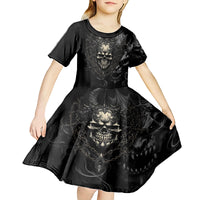 Skull Demon Fantasy Kid Short Sleeve Dress Time To Unleash A Litte Hell - Wonder Print Shop