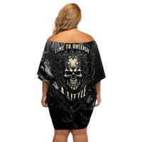 Skull Demon Fantasy Off Shoulder Short Dress Time To Unleash A Litte Hell - Wonder Print Shop