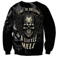 Skull Demon Fantasy Sweatshirt Time To Unleash A Litte Hell - Wonder Print Shop