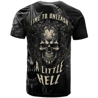 Skull Demon Fantasy T Shirt Time To Unleash A Litte Hell - Wonder Print Shop