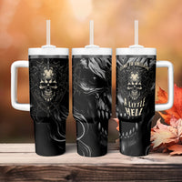 Skull Demon Fantasy Tumbler With Handle Time To Unleash A Litte Hell - Wonder Print Shop