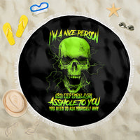 I'm A Nice Person Skull Beach Blanket - Wonder Print Shop