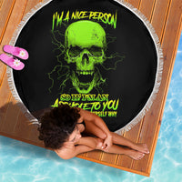 I'm A Nice Person Skull Beach Blanket - Wonder Print Shop