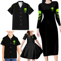 I'm A Nice Person Skull Family Matching Long Sleeve Bodycon Dress and Hawaiian Shirt - Wonder Print Shop