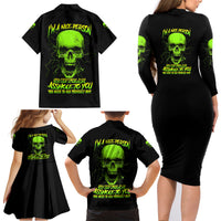 I'm A Nice Person Skull Family Matching Long Sleeve Bodycon Dress and Hawaiian Shirt - Wonder Print Shop