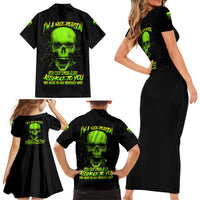 I'm A Nice Person Skull Family Matching Short Sleeve Bodycon Dress and Hawaiian Shirt - Wonder Print Shop