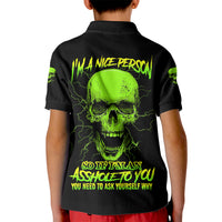 I'm A Nice Person Skull Kid Polo Shirt - Wonder Print Shop
