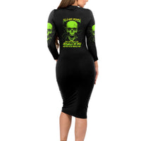 I'm A Nice Person Skull Long Sleeve Bodycon Dress - Wonder Print Shop