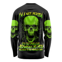 I'm A Nice Person Skull Long Sleeve Shirt - Wonder Print Shop