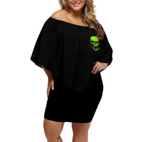I'm A Nice Person Skull Off Shoulder Short Dress - Wonder Print Shop